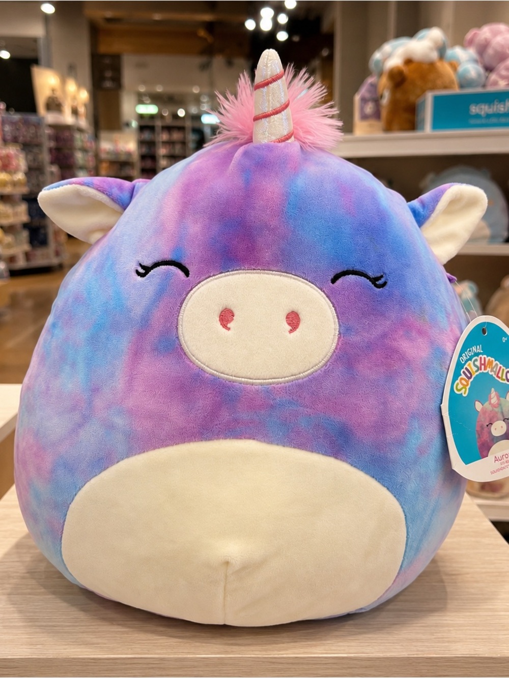 Squishmallows Aurora Unicorn Plush Pastel Tie Dye Kellytoy NWT 12Inchs